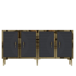Hanah Home Consola Antracita y Dorado 150cm